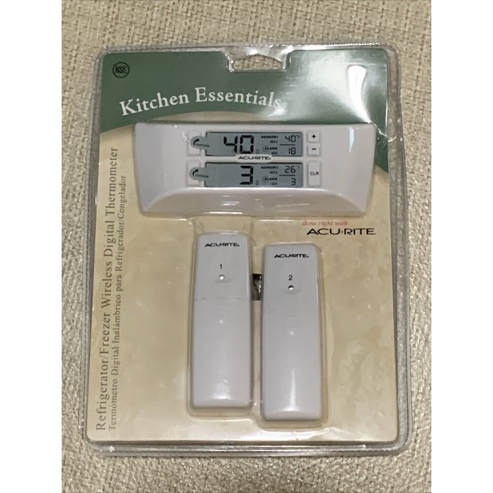 AcuRite Digital Wireless Fridge and Freezer Thermometer with Alarm and Max/Min